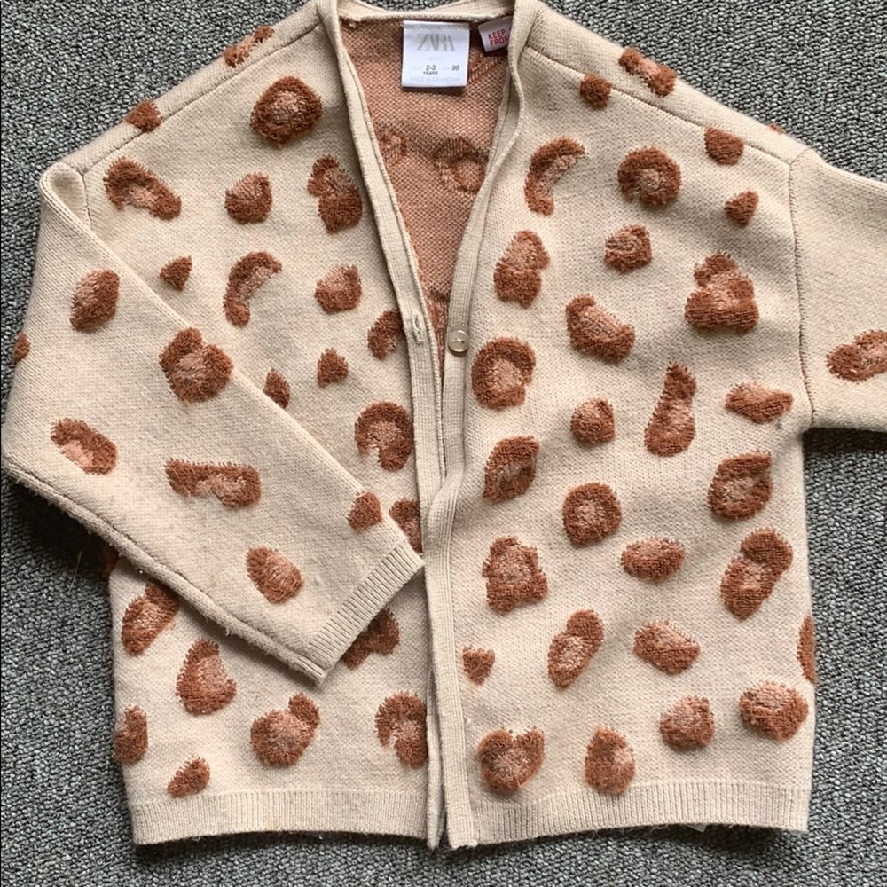 Zara Toddler Leopard Cardigan  Size 2-3
